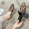 Women Outdoor Leopard Print Sexy Flat Shoes Night Party Club Dress Shoes Pointed Head Womens Slipper Slide Sandals MegaBDM