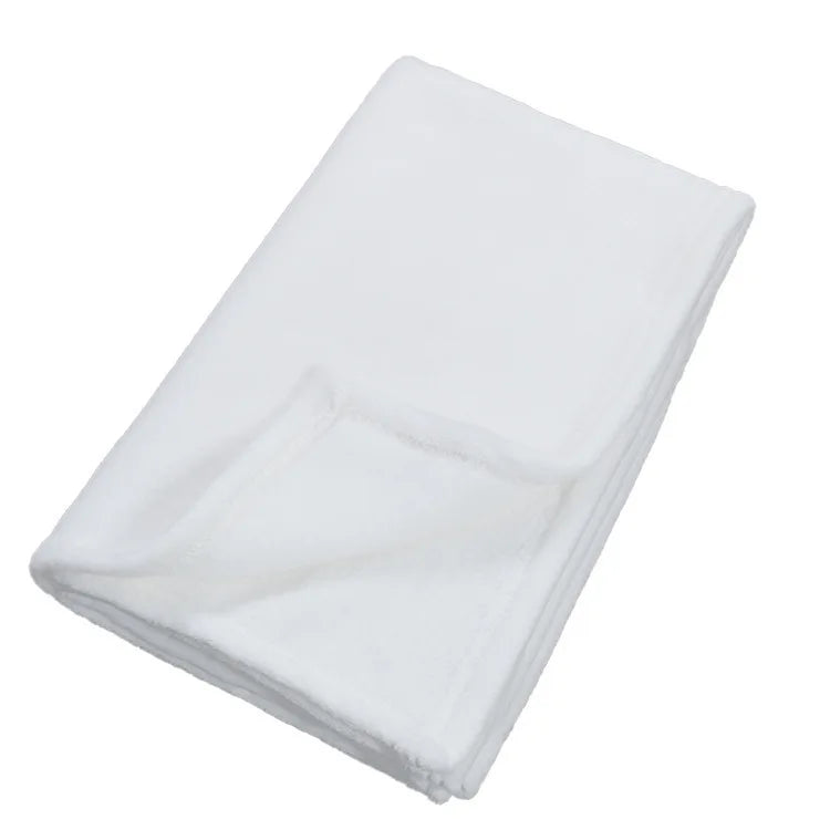 Printable White Sublimation Blank Flannel Blankets for Home Decoration/Christmas Gifts