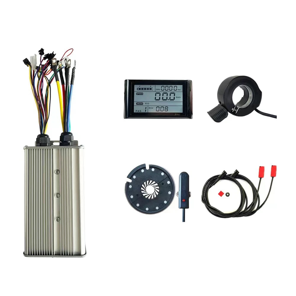 Electric Bicycle Controller Kit 48v-72v 1000w 1500w 2000w 3000w Ebike 60A Controller Display Throttle PAS Brake Sensor