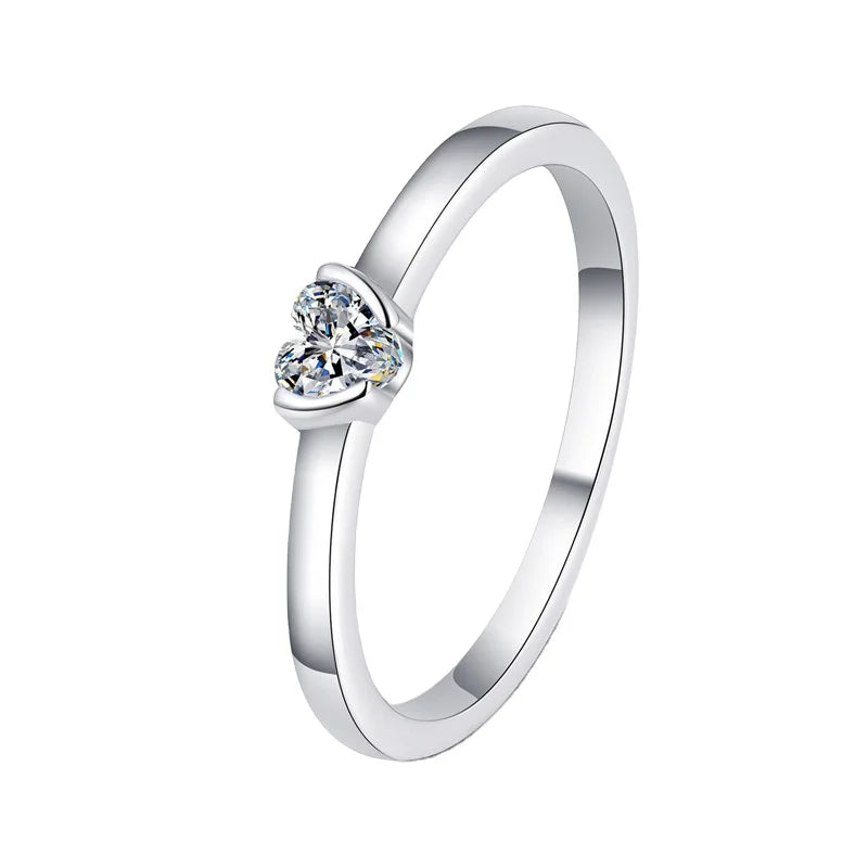 Wholesale Moissanite Jewelry 925 Sterling Silver Wedding Engagement Moissanite 0.3 Ct Diamond Ring