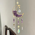 Wholesale Natural Crystal Moon Suncatcher Crystal Hanging Suncatcher Healing Amethyst Home Decoration