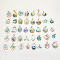Multi Designs Vintage Gold Plated Charm Natural Freshwater Pearl Pendant Drop Oil Painting DIY Necklace Earrings Accessories