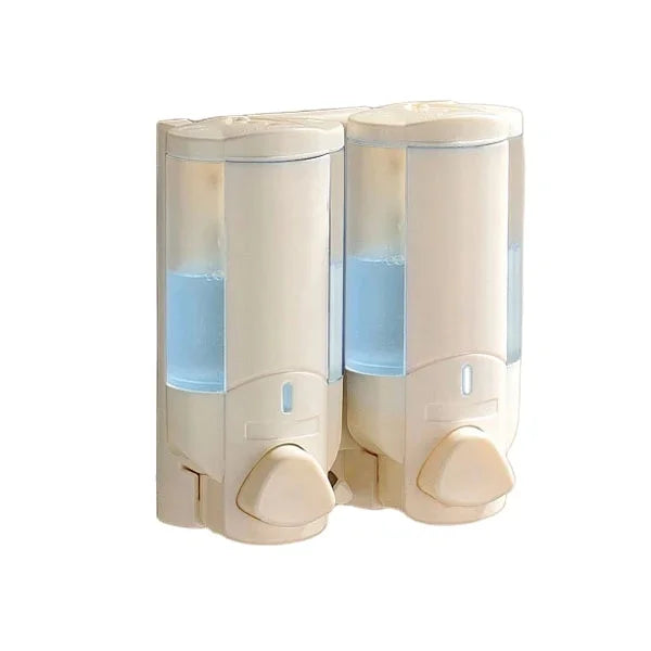 Double 2x200ml ABS Plastic Durable Manual Press Refillable Modern Wall Mounted Hotel Use Hand Soap Dispenser