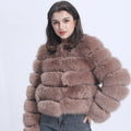 Custom Ladies Casual Faux Fox Fur Jacket Luxury Woman Winter Warm Fluffy Fake Fur Coat