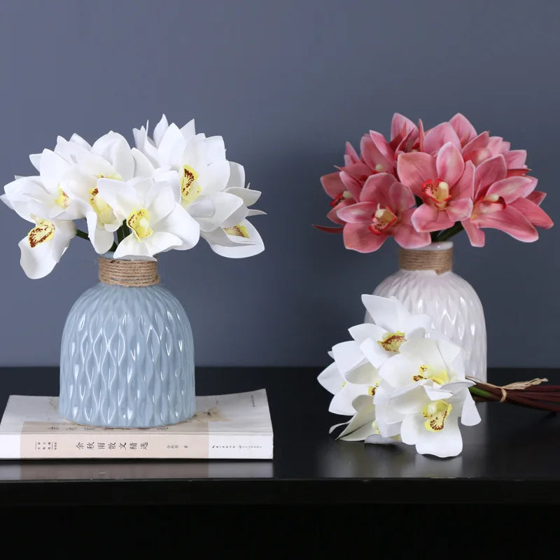 Natural Touch Artificial Orchids Latex Real Touch Flower Artificial Home Orchid Bundle