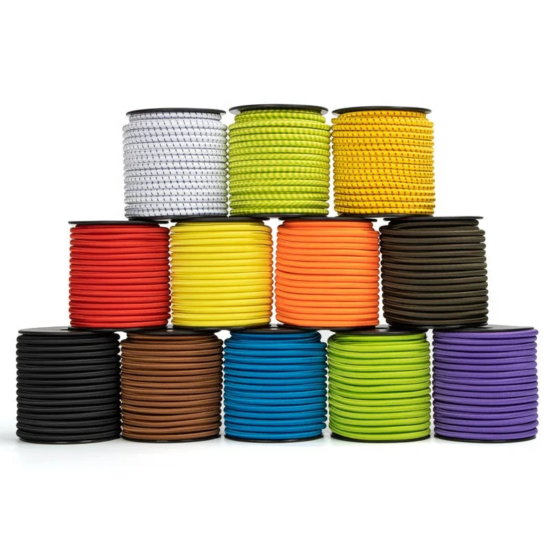 1mm-10mm High Elasticity Rubber Bungee Cord 100% Stretch Shock Cord Heavy Duty Elastic Rope for DIY Outdoor Camping Use