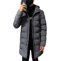 Men's Spring Casual Zipper Large Size Cotton Padded Oversize Hood Parka Outerwear Thick Warm Coat