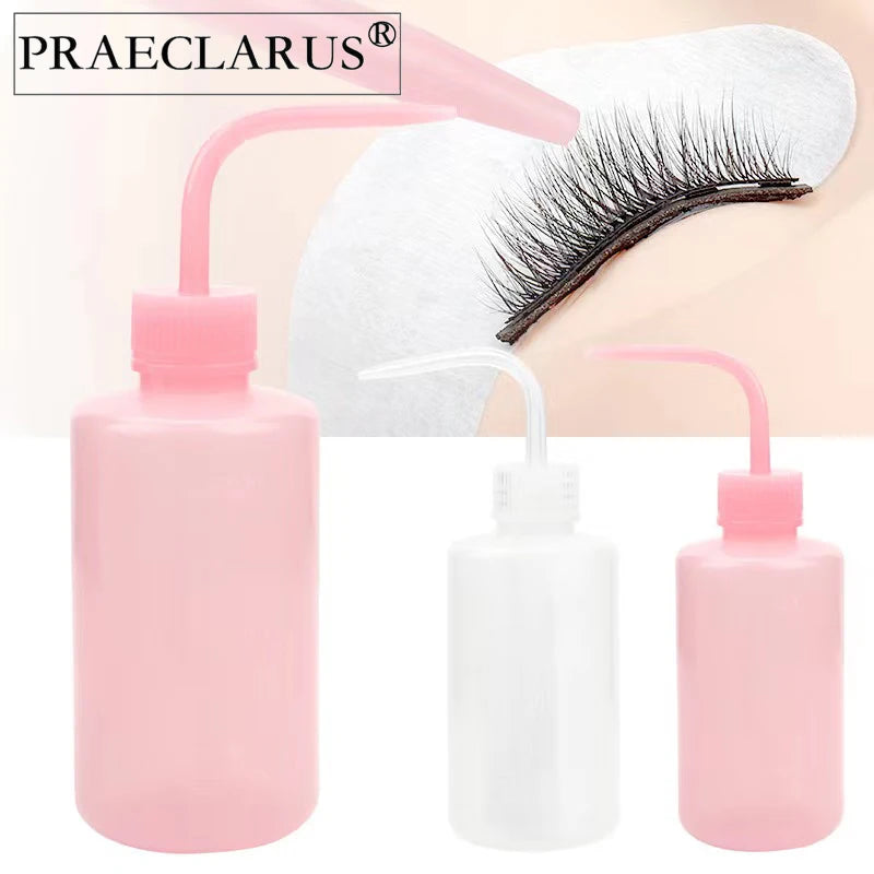 Customized Logo 250ml Plastic Grafted Elbow Flush Lash Water Rinse Squirt Bottle Eyelashes & Tools Washing Foam Container