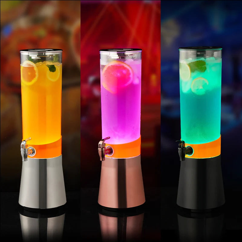 LED Drink Juice Dispenser Light Acrylic Luminous Cocktail Dispenser Beer Tap Tower Keg for Party And Bar Beer Beverage Dispenser
