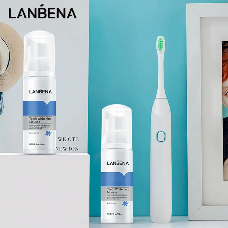 LANBENA Natural Bleeding Gums Cavity Protection Extreme Teeth Whitening Foam Toothpaste Mousse for Sensitive Teeth