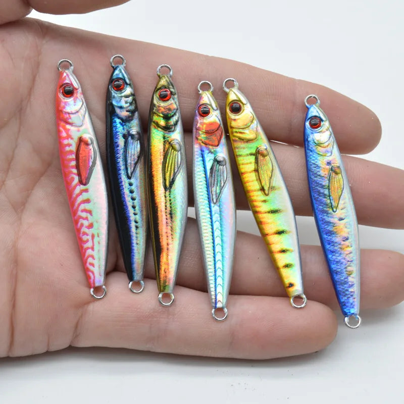 JIGGINGDUKE 10g/15g/20g S-shape Slow Fall Pitch Jigging Lure  Lead Metal Jig GT Bass Fishing Lure Artificial Bait