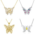 Wholesale 925 Sterling Silver Women Pendant Necklace Colorful Gemstone Fashion Jewelry Necklaces