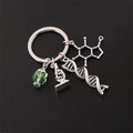 Sliver Metal Science Jewelry Microscopes DNA Doctor Pendants Neuron Key Chains Anatomy Neurology Biology Key Ring Gift