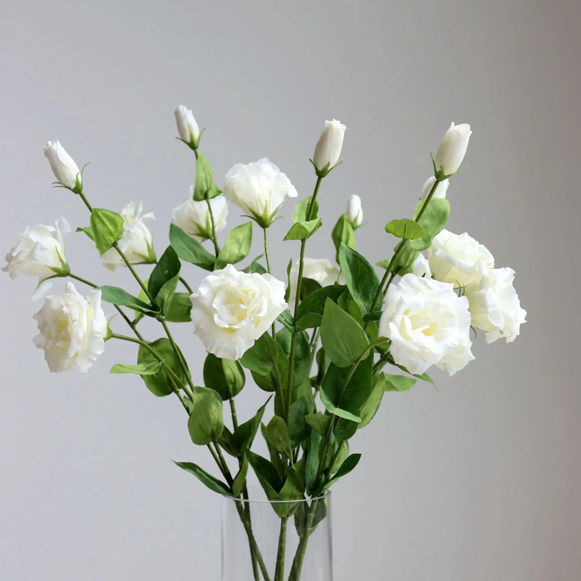 C-AEF001 Wholesale Artificial Silk 3 Heads Real Touch White  Eustoma Flowers for Wedding Home Party Decoration