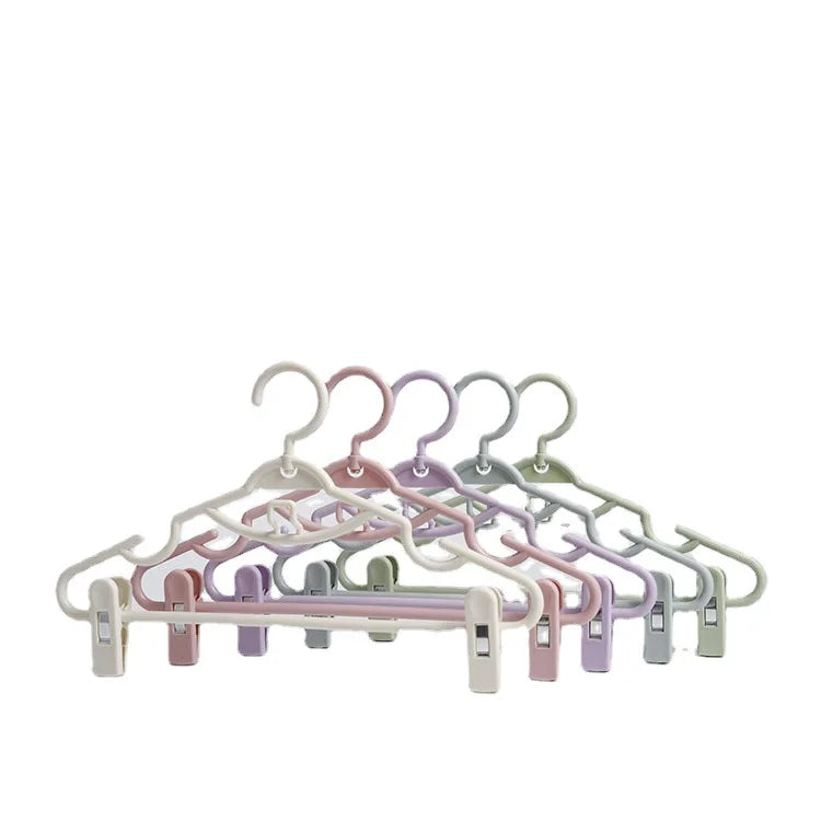 Direct Sales Macaron Color Dipped Plastic Anti slip Plastic Hangers for Hanfu JK Hangers with Clip Pants Clips