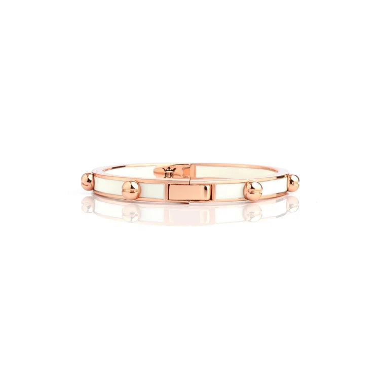 Hot Selling Fashion Style Double-Sided Polish Enamel Rivet Bangle Rose Gold Bracelet