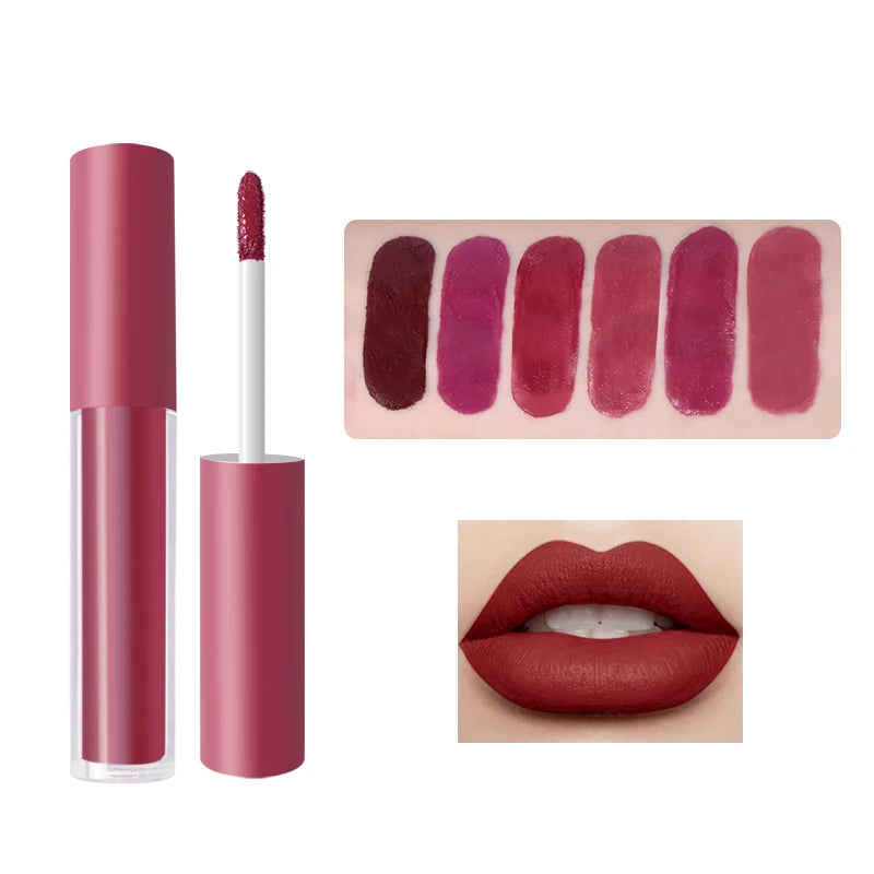 Waterproof Classic 6pcs Velvet Matte Liquid Lipstick Long Lasting Stain Lipgloss Set Packaging Box Makeup Women Cosmetics