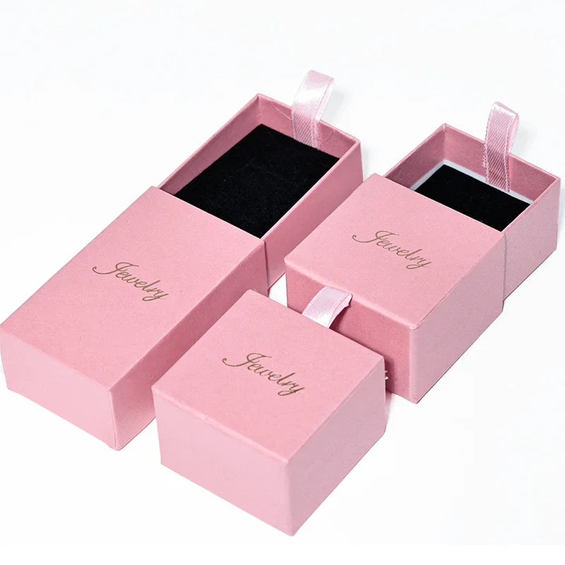 Eco-friendly Sliding Drawers Luxury Ring Packaging Paper Gift Box for Earring Jewelry Package