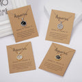 New Day and Night 12 Zodiac Sign Necklace Gold Plated Horoscope Zodiac Pendant Necklace with Cardboard