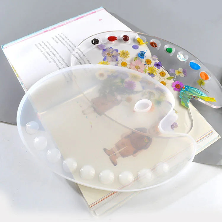 YS Palette Silicone Mold DIY Glue Cake Mould Mirror Painting Board Dried Flower Art Palette Resin MouldHand Craft Tools