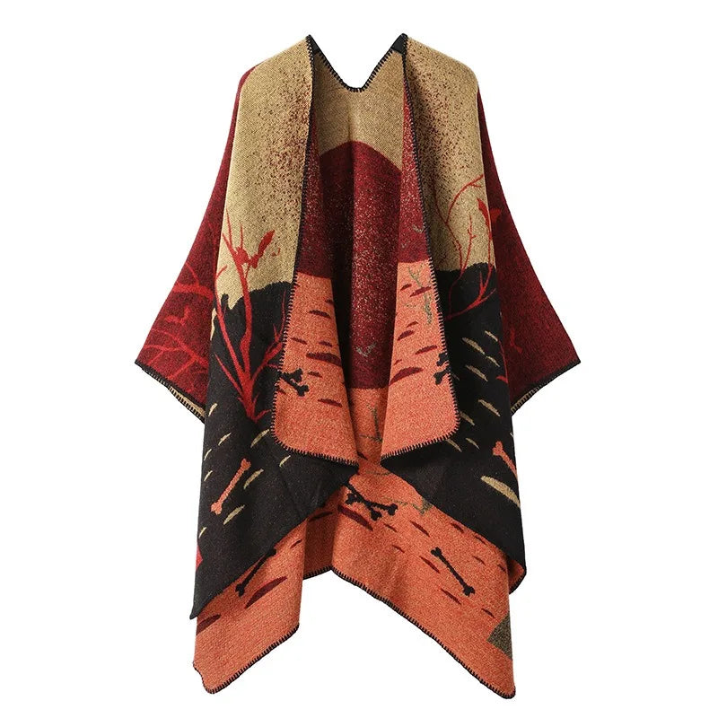 Tailor Smith Custom Design Women's Shawl Wrap Poncho Ruana Cape Open Front Cardigan Shawls for Fall Winter