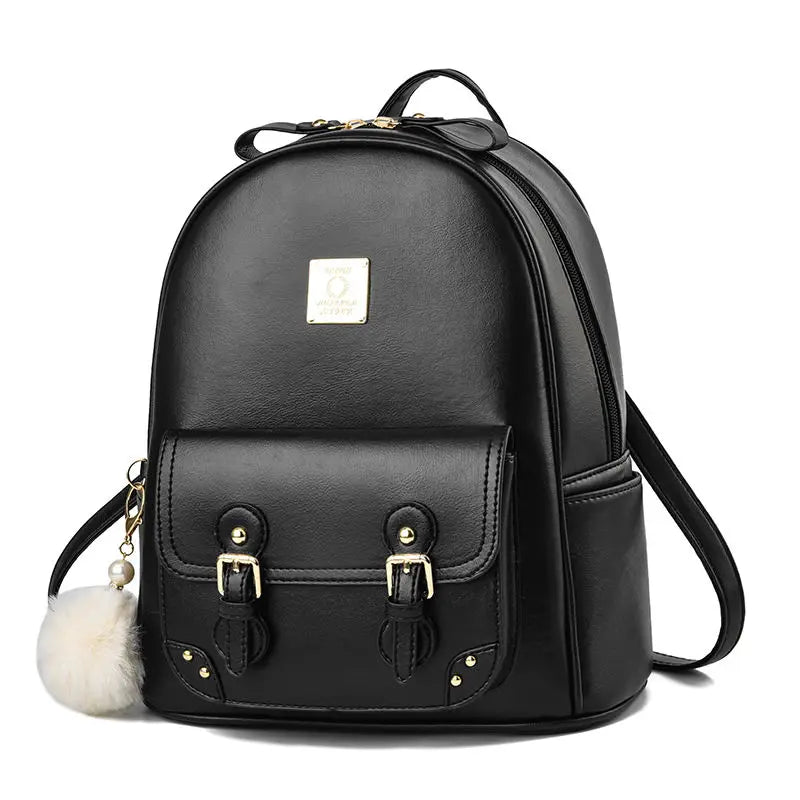 2023 Exquisite Solid Color High-grade Leather Waterproof Cute Backpack  Mochila Escolar