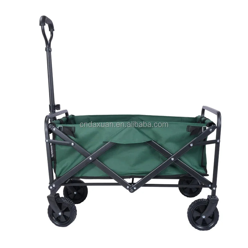 Kids Camping Folding Wagon Trolley with Four-Wheel Stainless Steel Roll Container OEM Customizable Storage Cart for Tools