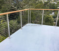 YL METAL Stainless Steel Balustrade with Wooden Handrail square Cable Railing Post