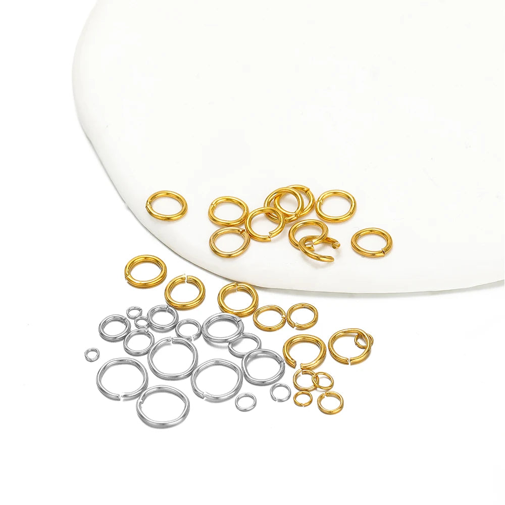 200pcs/bag Stainless Steel 4mm 5mm 6mm 7mm 8mm Jump Rings Connectors for DIY Jewelry Making Necklace Bracelet Accessoires