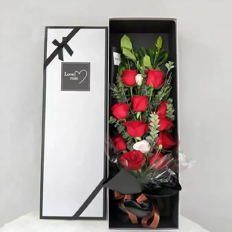 Wholesale Birthday Mother's Day  Roses square Preserved Gift Custom Paper Shipping Flower Box Packaging