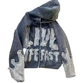 Custom Cut Edgs Raw Hem Silk Screen Printed Hoodie Pants Men Unisex Autumn 100% Cotton Heavy GSM Sweatsuit Eco-Friendly