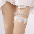 Wholesale Fashion Trendy White Lace Rhinestone Beads Leg Chain for Wedding Party Leggings Women Jewelry Supplier