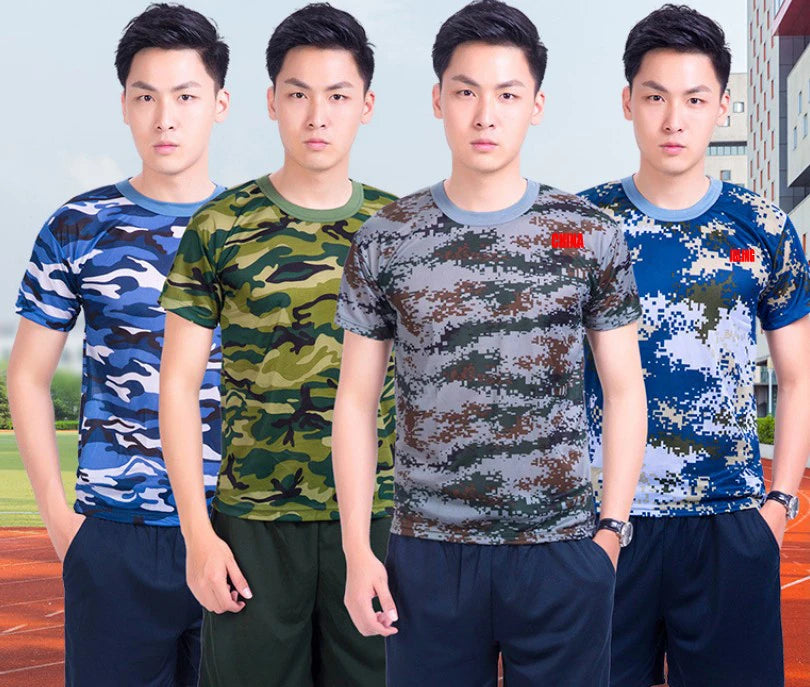 China Manufacturer Customized Classic Collar Men Camouflage T Shirts