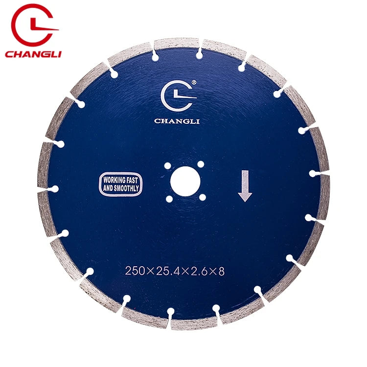 Industrial OEM Hot Press Key Slot Wheel Band Wet Cutting Diamond Saw Blade 250mm for Tile Stone High Speed Straight Smooth Edge