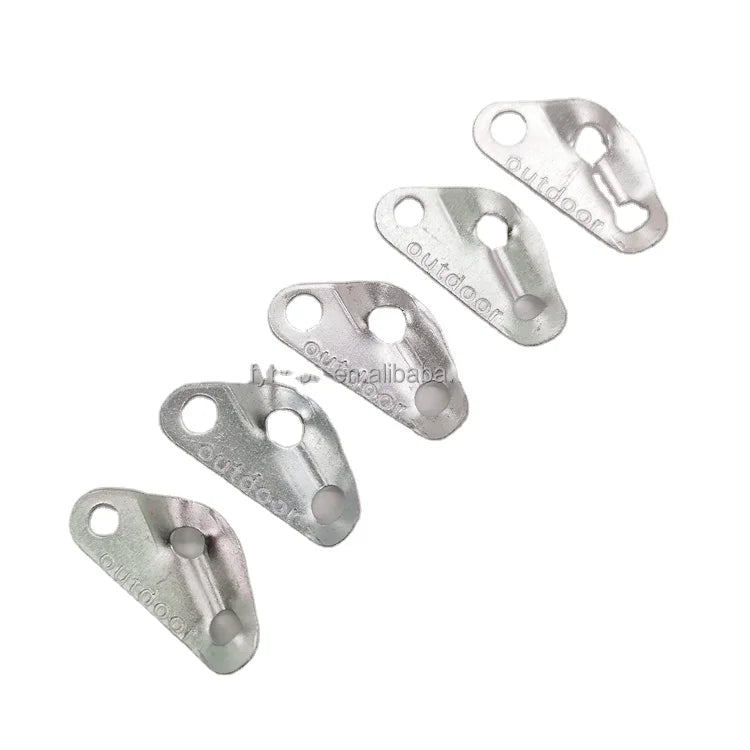 TA2138 3 Holes Dia 5mm Aluminum Silver Waterproof Portable Triangle Tent Rope Tensioner Slider Stopper