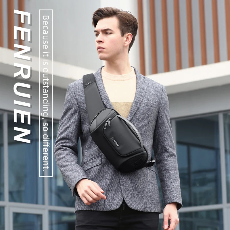 FENRUIEN Fashion Korean Handbag Multifunction Shoulder Bag for Girls Business Crossbody Bag Wallet Waterproof Chest Bag 2025