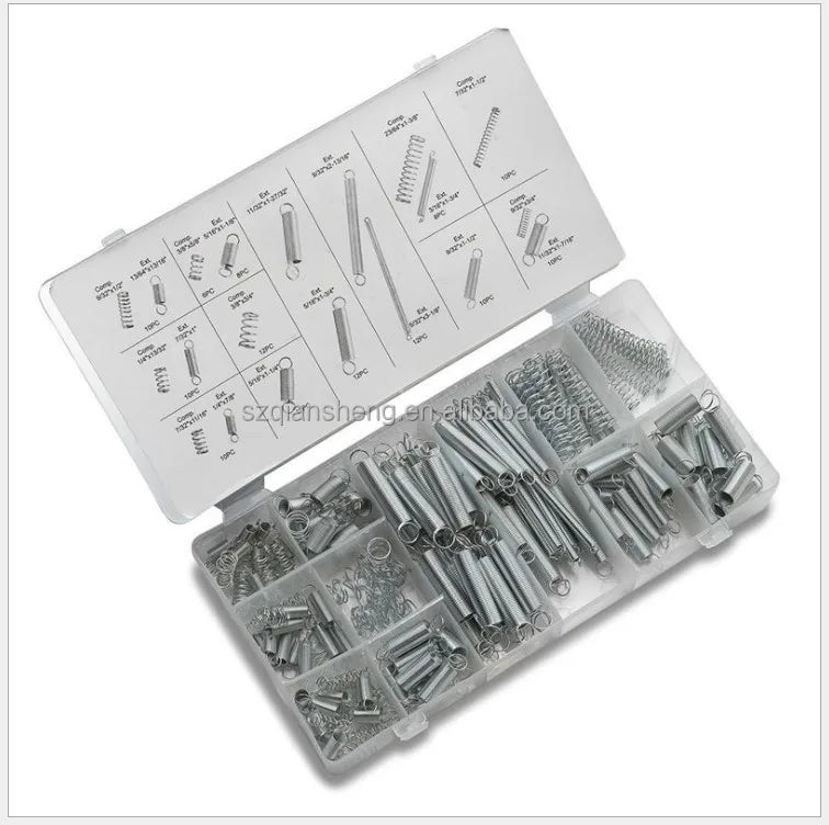 200Pcs Steel Spring Electrical Hardware Drum Extension Tension Springs Pressure Suit Metal Assortment Hardware Kit