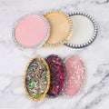 Beauty Nail Art Mixing Color Palette with Pearl Rhinestones Natural Resin Display for Gel Painting