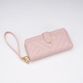 Fashion Women's Korean-Style Long Wallet Bag Mobile Phone Holder with Zipper Closure Ladies Leather Handbag