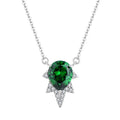 Fine Jewelry Silver Waterdrop Shaped Charming Emerald Gemstone Diamonds ZIRCON 925 Silver Jewelry Gold Chains Necklace