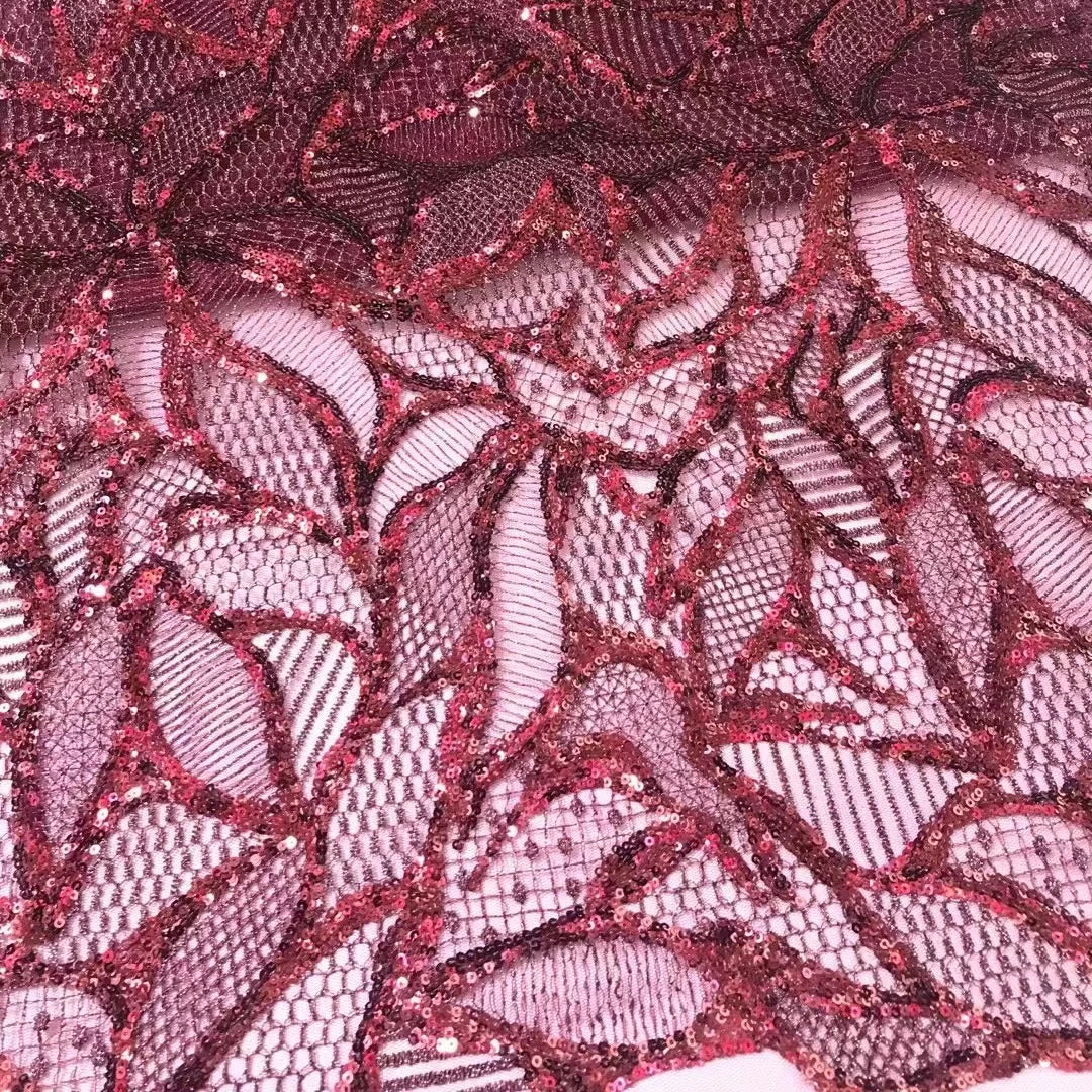 Full Sequence Embroidered Bridal Wedding Dress Lace Fabric