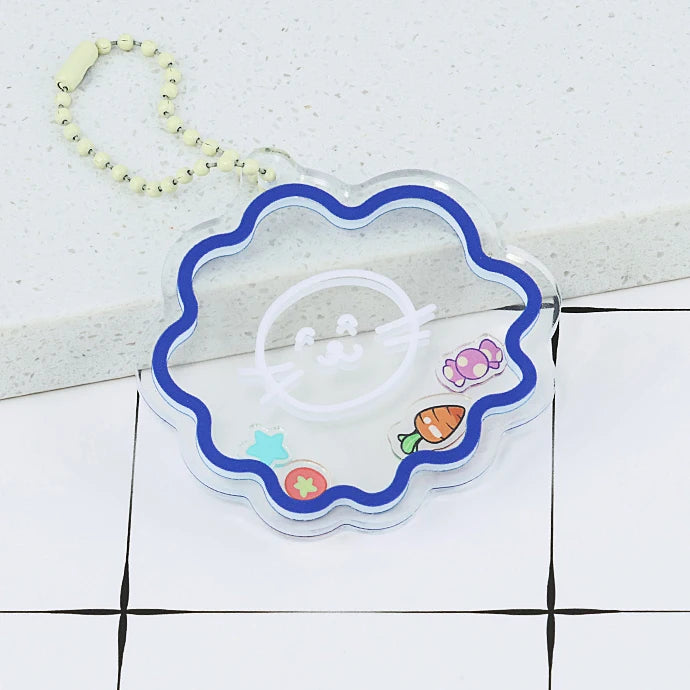 Transparent Cute Cartoon Personalized Custom Printed Acrylic Three  Layer Charms Shaking Charms Acrylic Shaker Keychain