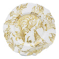 Vintage Unique Rustic White Gold Glass Underplate Irregular Flower and Leaves Design for Wedding Banquets