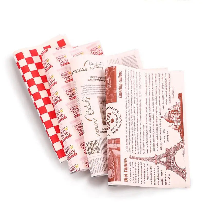 Wholesale Custom Food Grade Coated PE Single Side Printed Burger Wrapping Paper for Burger and Sandwich Wraps