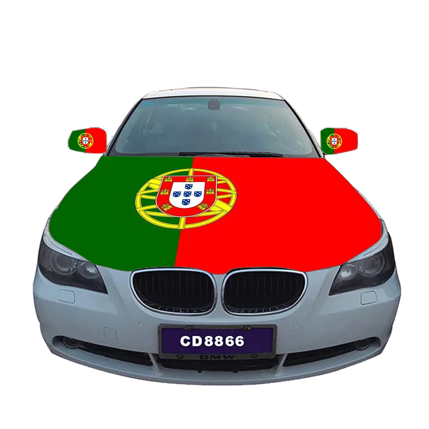 Hot Sale Cheap Custom Size Engine 100%Polyester Cover Rearview Mirror Custom Portugal Portuguese Car Hood Flag