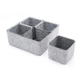 5 Pieces Grey Felt Drawer Organizers for Home Office Kitchen Closet Cabinet