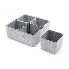 5 Pieces Grey Felt Drawer Organizers for Home Office Kitchen Closet Cabinet