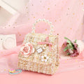 New Fashion Small Crossbody Handbag for Girls Cute Winter Pearl Mini Bag with Cover Closure Kid's New Chain Style