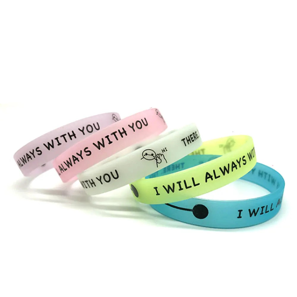 Fashion I Will always With You Silicone Wrist Bands Bracelet Glow in the Dark Jewelry
