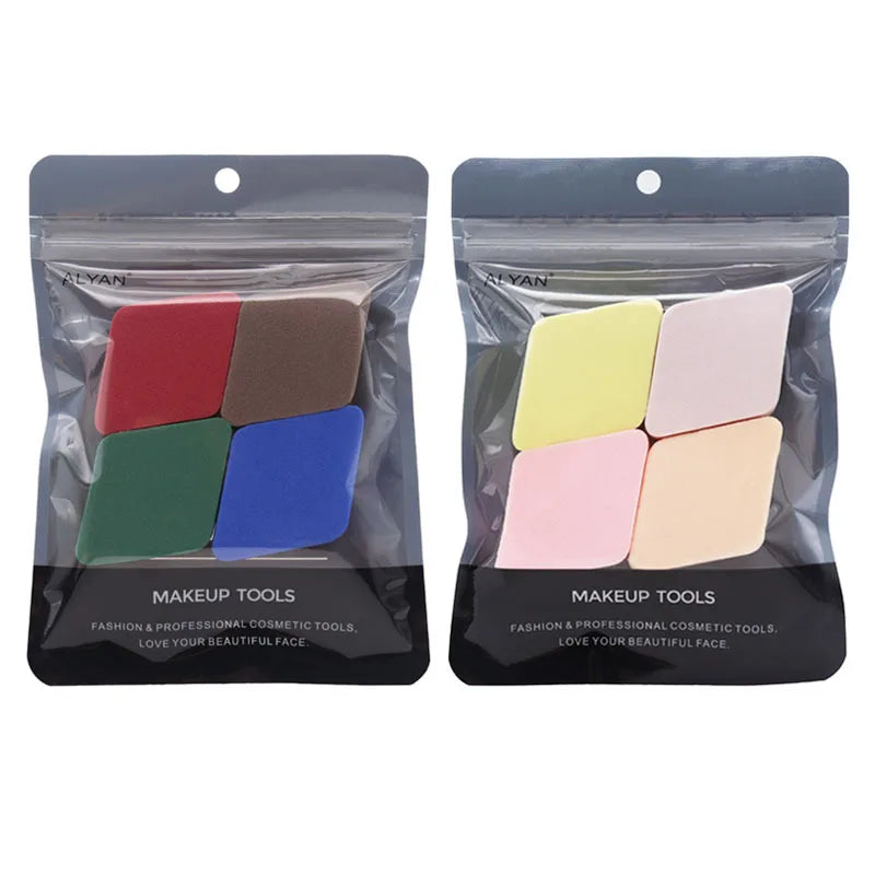 AOQI Rectangle Makeup Puff Sponge 4pcs Colorful Powder Puff Beauty Foundation Blending Sponge
